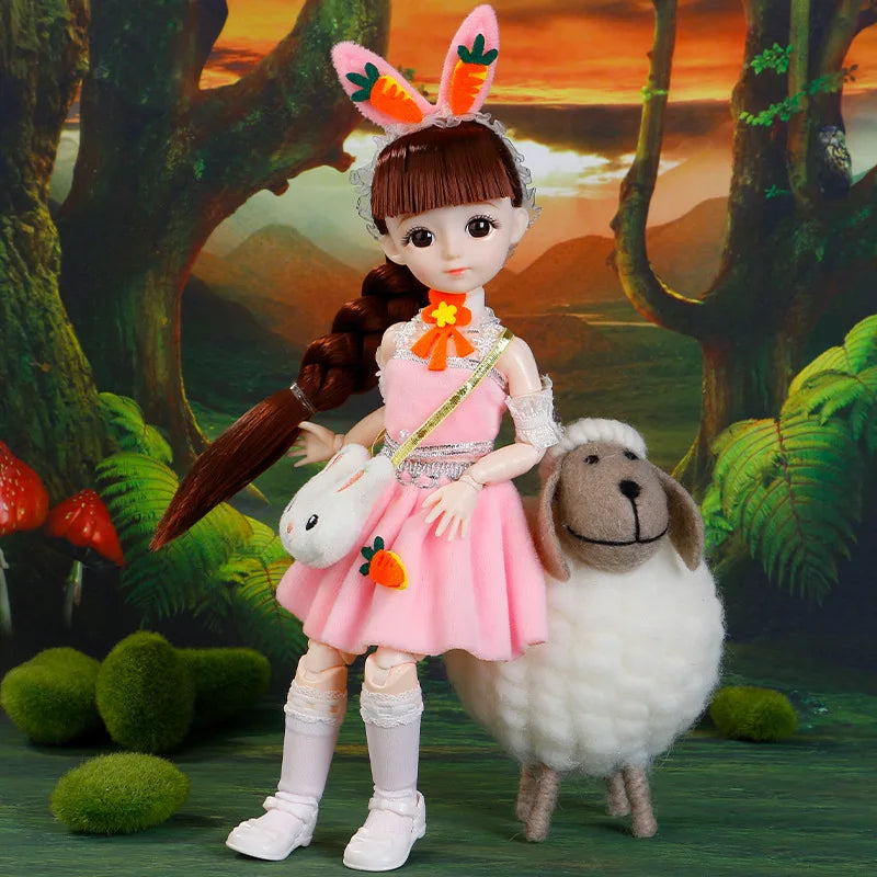 BJD Doll and Clothes Multiple Removable Joints 30Cm 1/6 3D Eyes Doll Girl Dress up Birthday Gift Toy