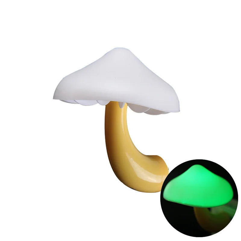 LED Night Lights Mushroom Shape Automatic Sensor Toilet Bedroom Decor Wall Lamps Light-Control Sensor Bedroom Light
