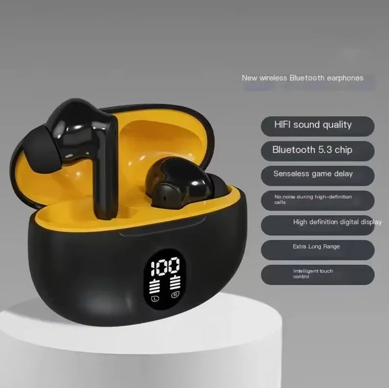 TWS Wireless Headphones Game Bluetooth Earphones with Microphone Noise Reduction High Fidelity Bass Headset