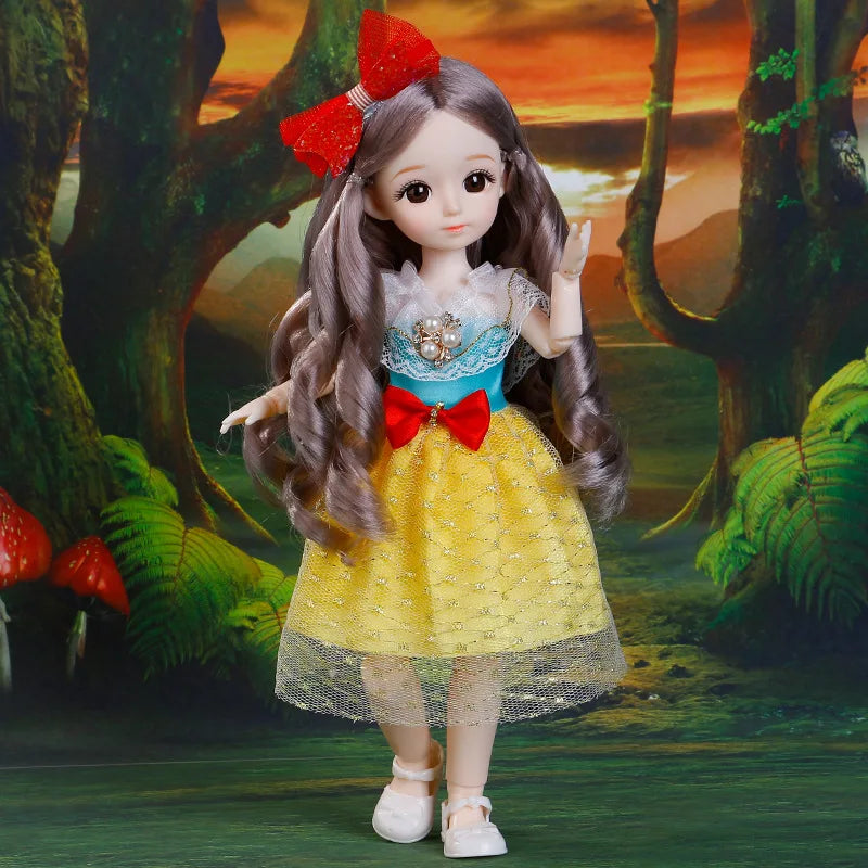 BJD Doll and Clothes Multiple Removable Joints 30Cm 1/6 3D Eyes Doll Girl Dress up Birthday Gift Toy