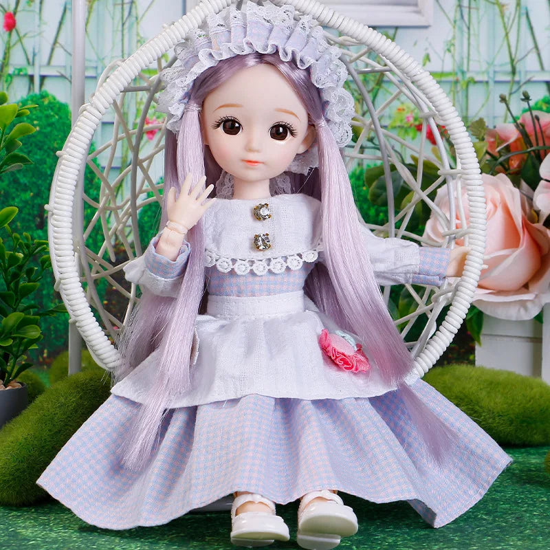 BJD Doll and Clothes Multiple Removable Joints 30Cm 1/6 3D Eyes Doll Girl Dress up Birthday Gift Toy