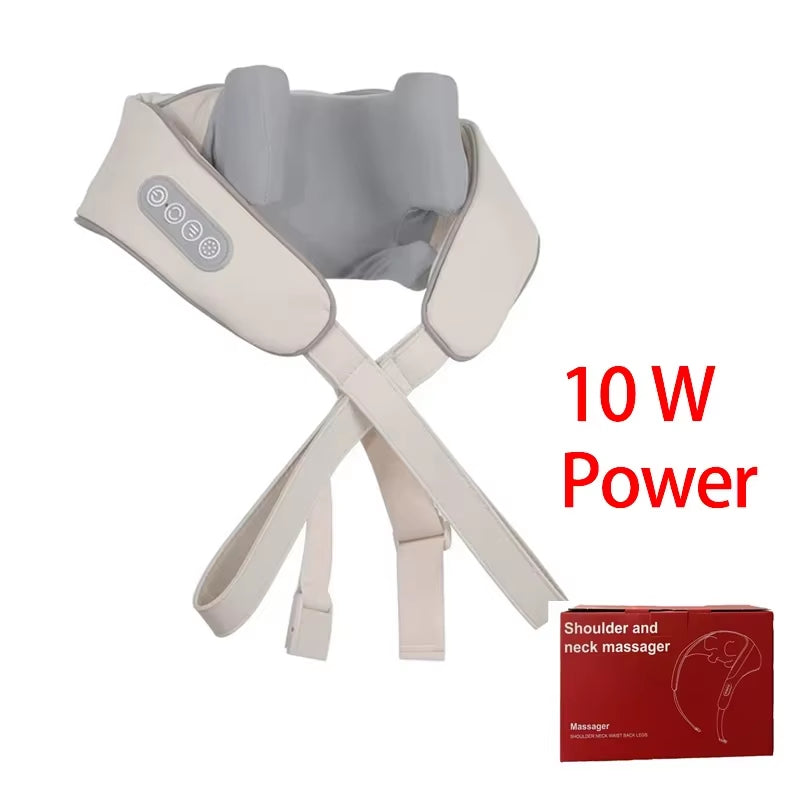 Shiatsu Neck and Shoulder Massager Shawl Kneading Spine Back Muscle Relaxer for Car Home Use Trapezius Neck and Shoulder Massage