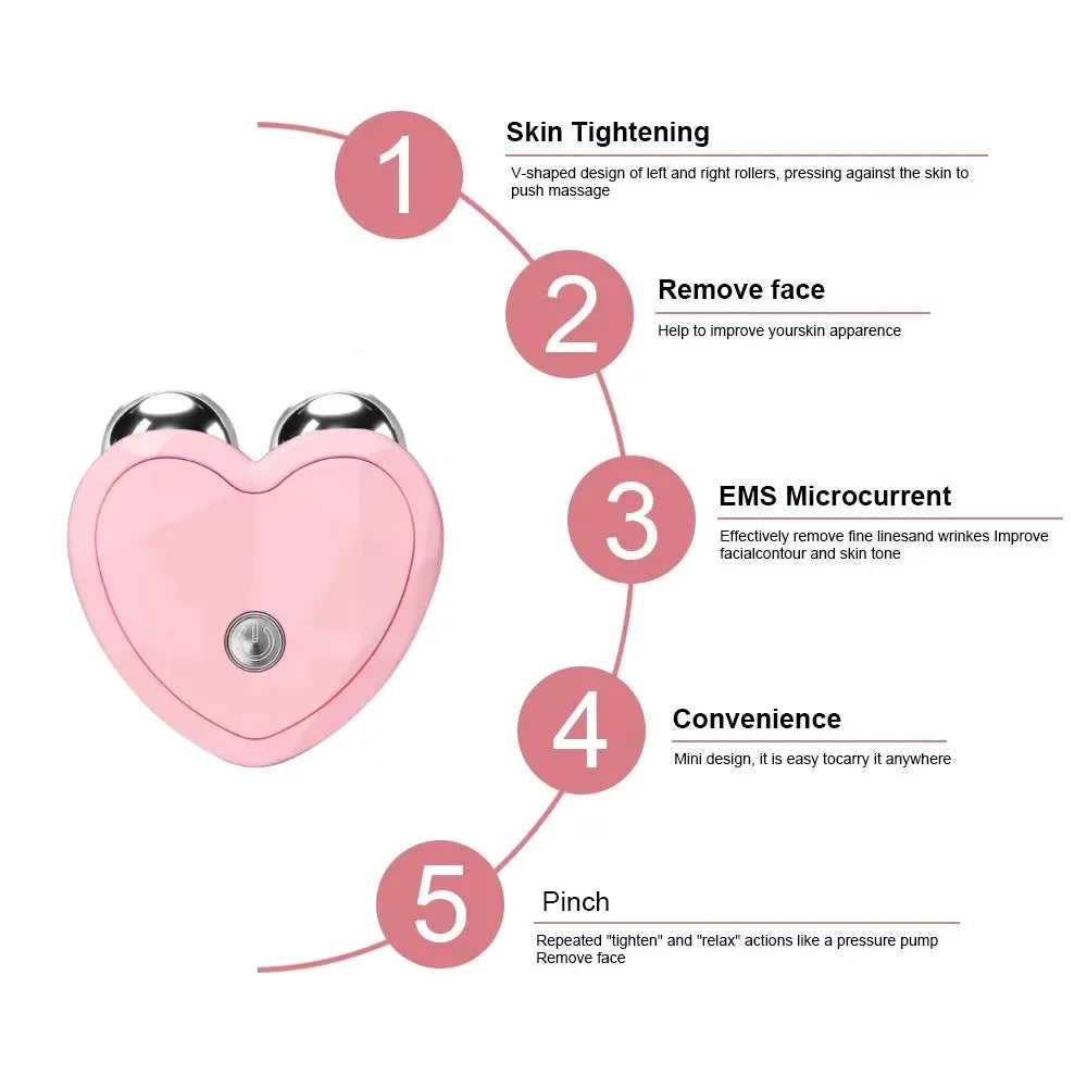 Face Lifting Machine Facial Massager Microcurrent Roller Skin Tightening Rejuvenation Beauty Charging Facial anti Wrinkle