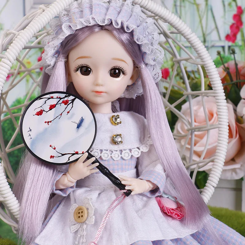 BJD Doll and Clothes Multiple Removable Joints 30Cm 1/6 3D Eyes Doll Girl Dress up Birthday Gift Toy