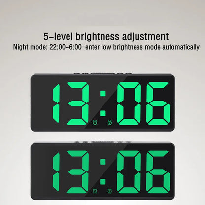 Digital Alarm Clock Voice Control Teperature Snooze Night Mode Desktop Table Clock 12/24H Anti-Disturb Funtion LED Clocks Watch