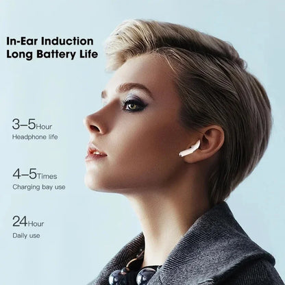 TWS Bluetooth Earphone 9D Stereo Wireless Headphone In-Ear Hifi Earbud Handsfree Headset with Microphone for Ios Android