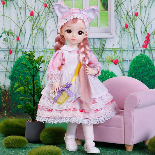 BJD Doll and Clothes Multiple Removable Joints 30Cm 1/6 3D Eyes Doll Girl Dress up Birthday Gift Toy