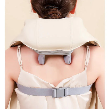 Shiatsu Neck and Shoulder Massager Shawl Kneading Spine Back Muscle Relaxer for Car Home Use Trapezius Neck and Shoulder Massage