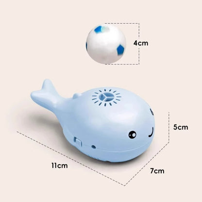 Interactive Cat Toys Electric Jet Floating Ball Cat Toy Whale Shaped Cat Toy Portable USB Dual Function Fan Pet Toy for Teaser