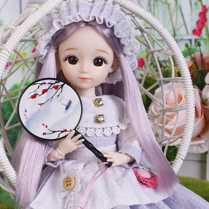 BJD Doll and Clothes Multiple Removable Joints 30Cm 1/6 3D Eyes Doll Girl Dress up Birthday Gift Toy